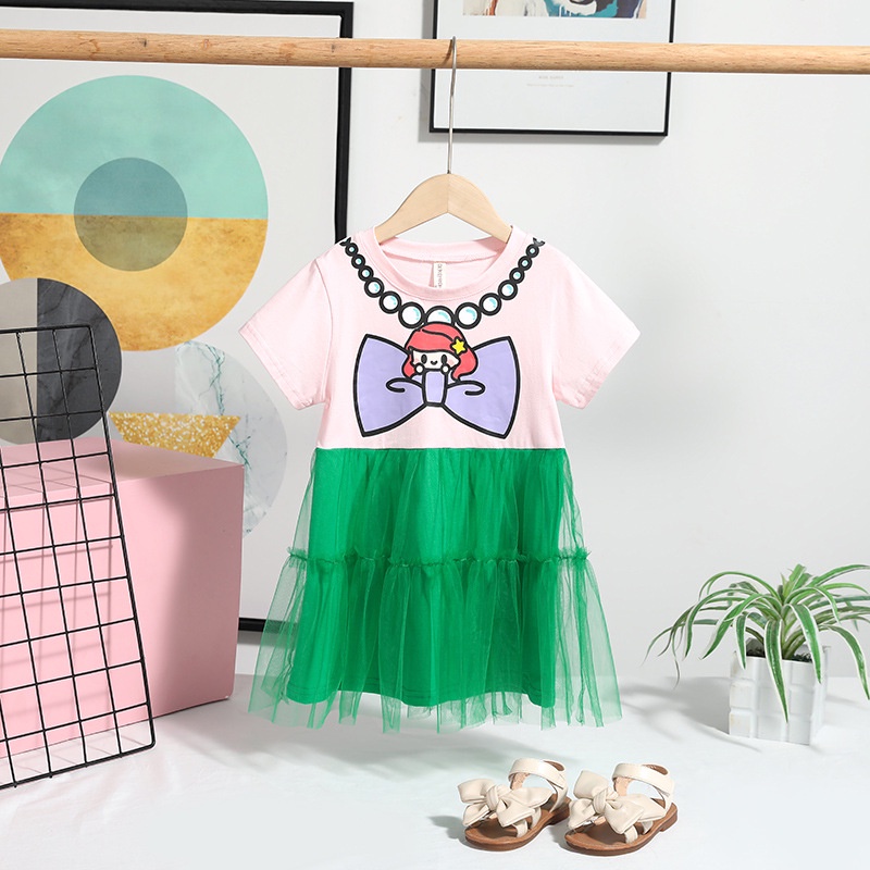 Đầm Công Chúa Ngắn Tay Thời Trang Cho Bé Gái