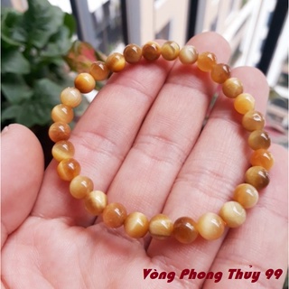 Vòng Đá Mắt Hổ VÀNG Size 6ly, Vòng Phong Thủy Đá Mắt Hổ VÀNG 6mm