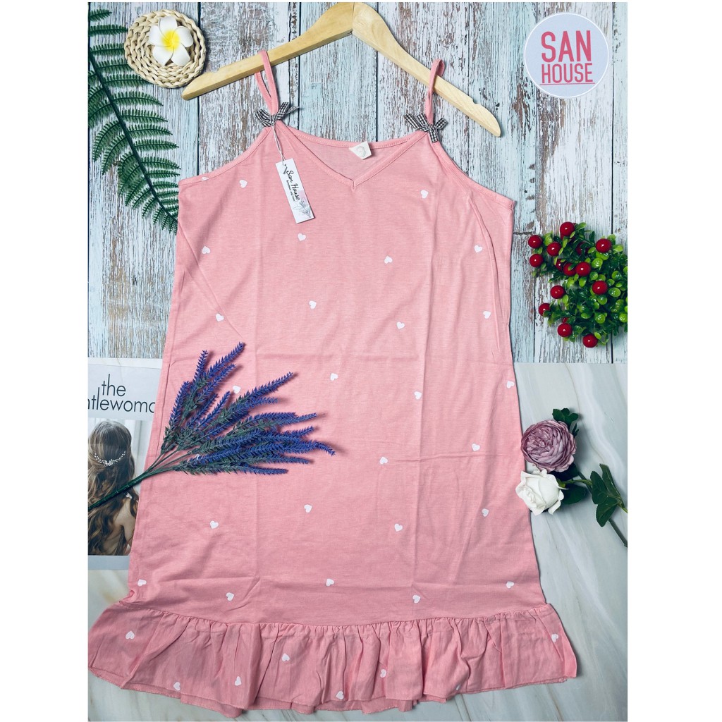 Đầm ngủ 2 dây, chất liệu cotton, màu sắc tươi sáng, đầm ngủ sexy đuôi cá, hàng nhập Quảng Châu xịn xò | BigBuy360 - bigbuy360.vn