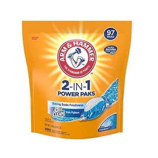 Gói 97 Viên Bột Giặt 2 trong 1 Arm & Hammer 2-IN-1 Laundry Detergent Power Paks 97 (Mỹ)