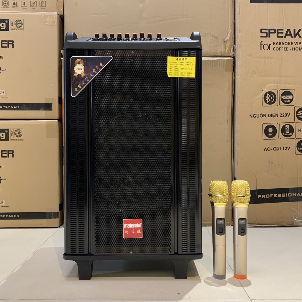 Loa Kéo Di Động Malanda BC-151, Loa Karaoke Bass 3Tấc Công Suất Lớn nghe nhạc ngoài trời + Tặng kèm 2 mic