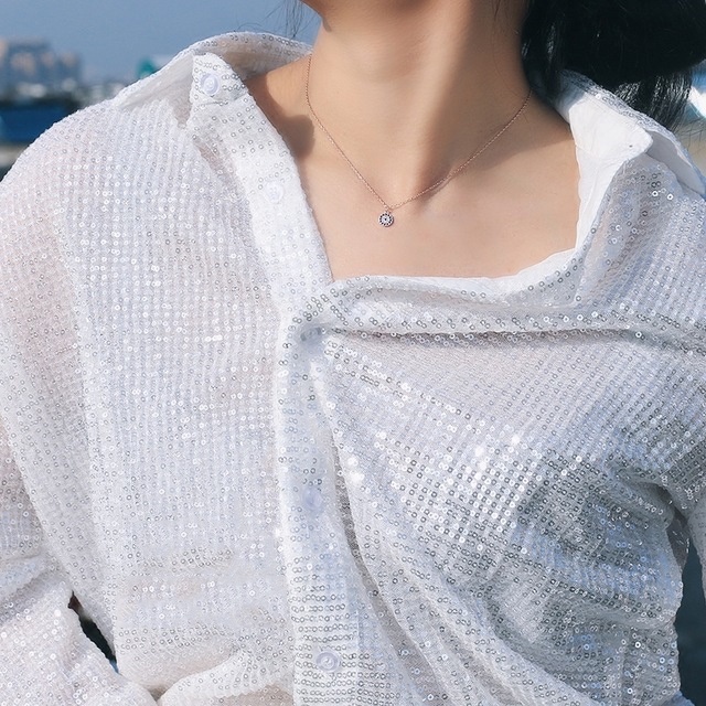 [Mẫu mới] Dây chuyền nữ đính đá bạc thiết kế đơn giản có thể điều chỉnh độ dài XB-DB40 Bảo ngọc jewlery