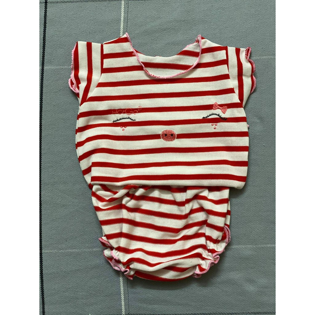 Bộ hè Hotga hột gà cộc tay cotton thun mát mẻ họa tiết xinh yêu cho bé từ sơ sinh new born đến khoảng 10kg