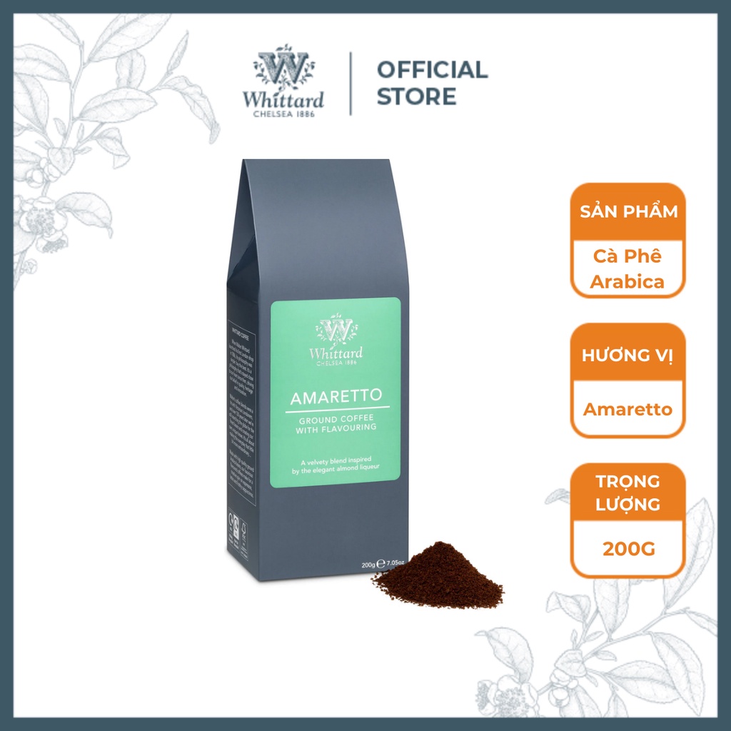 Cà phê Anh Quốc Whittard Amaretto (xay sẵn, túi 200g)