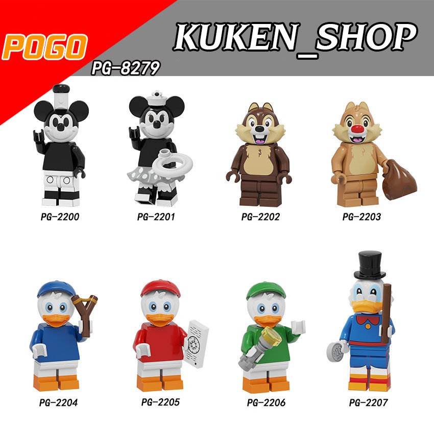 Minifigures Các Nhân Vật Hoạt Hình Chip &amp; Dale Mickey &amp; Minnie Duck Tales Mẫu Mới Ra PG8279