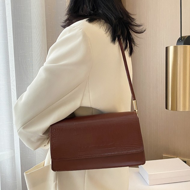 Túi Đeo Vai Da Cá Sấu Kiểu Dáng Đơn Giản Sang Trọng