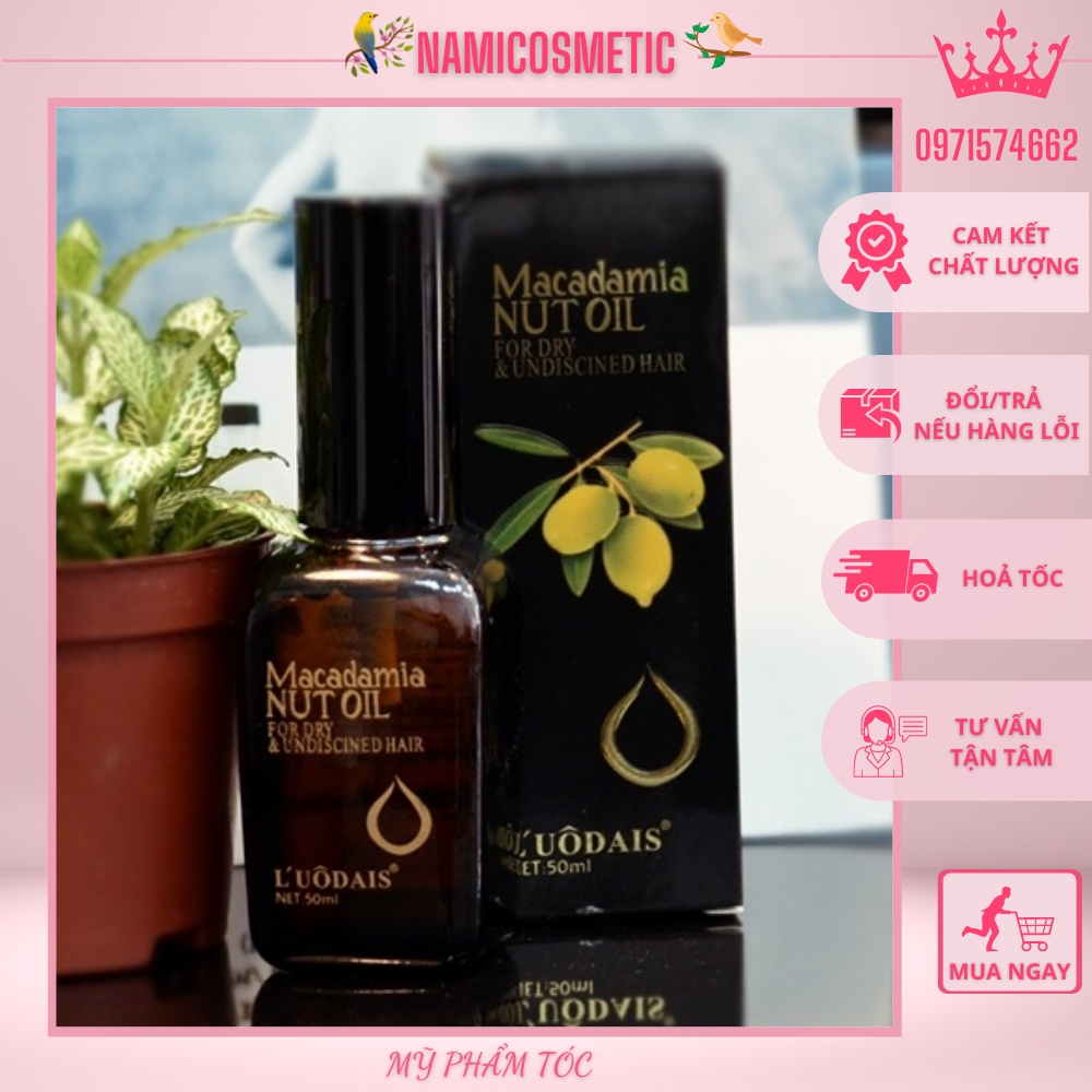 Tinh Dầu Dưỡng Tóc Macadamia Nut Oil 50ML Siêu Mềm Mượt Hàng Chính Hãng Cao Cấp NAMI