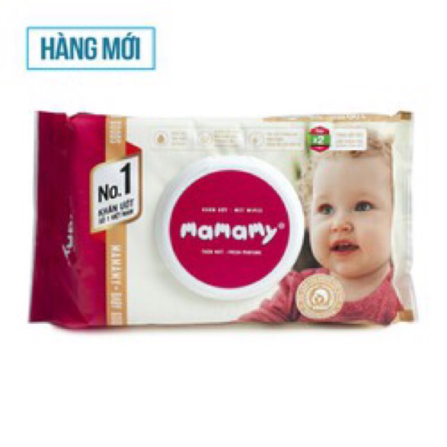 Khăn ướt Mamamy - giấy ướt Mamamy 100 tờ có nắp (mẫu mới)