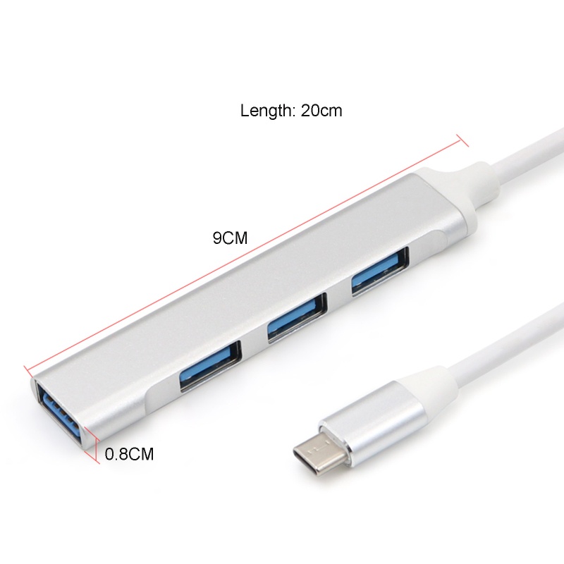 Bộ chia USB C sang 3 cổng USB 2.0 + USB 3.0 cho laptop/điện thoại/máy tính bảng