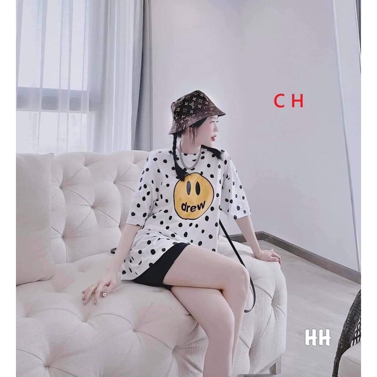 Sét bộ chấm bi mặt cười vàng quần lengging CO