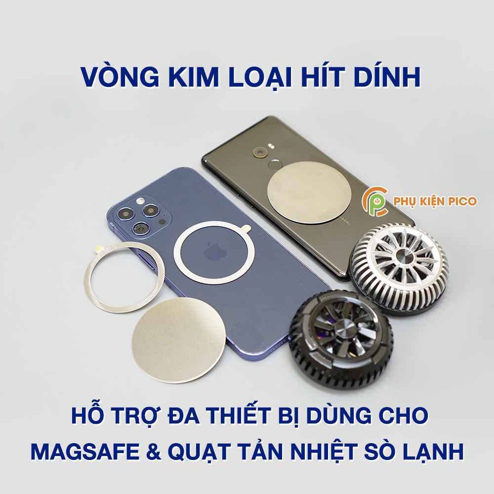 Miếng dán tản nhiệt điện thoại - Vòng từ tính sạc không dây cho IP Magsafe - Vòng Kim loại hỗ trợ quạt tản nhiệt sò lạnh