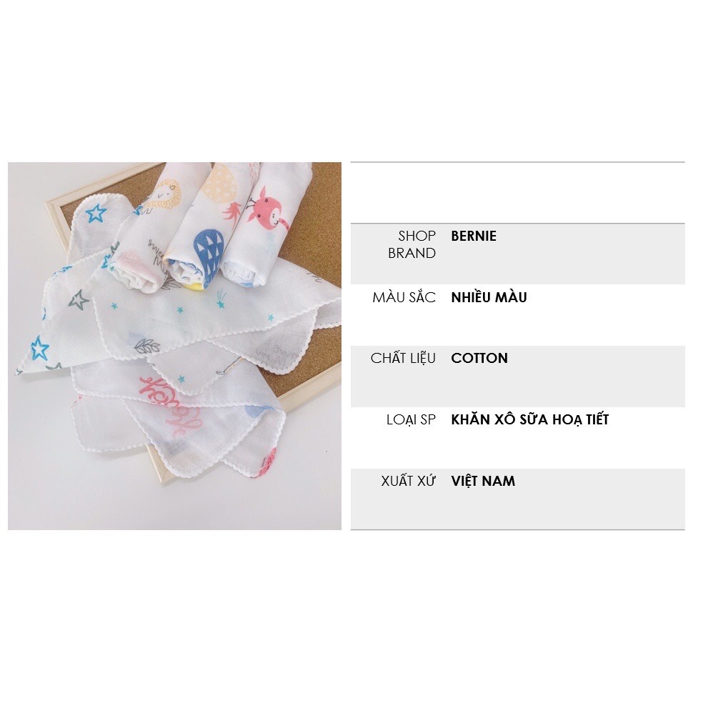 Khăn Sữa Xô Cho Bé 2 4 lớp SET 10 cái Siêu Thấm Hàng Xuất Nhật Cotton Dày Dặn Mềm Mịn Babibu - KSX10