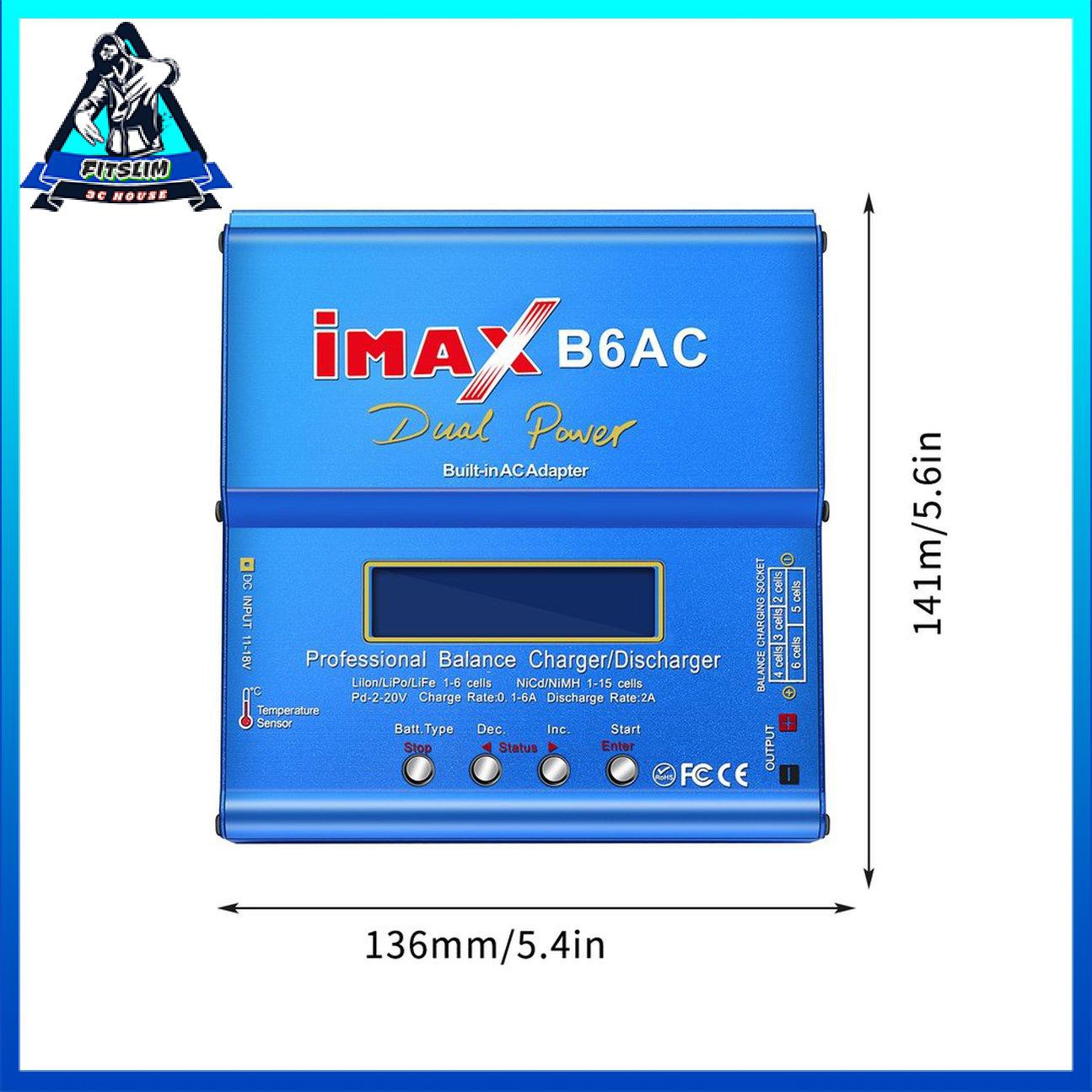 Bộ sạc cân bằng pin iMAX B6 AC B 6AC Lipo NiMH 3S RC màu xanh của sở thích RC