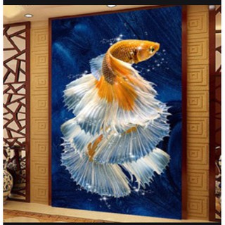 TRANH THÊU KÍN CÁ E92 (60X110)