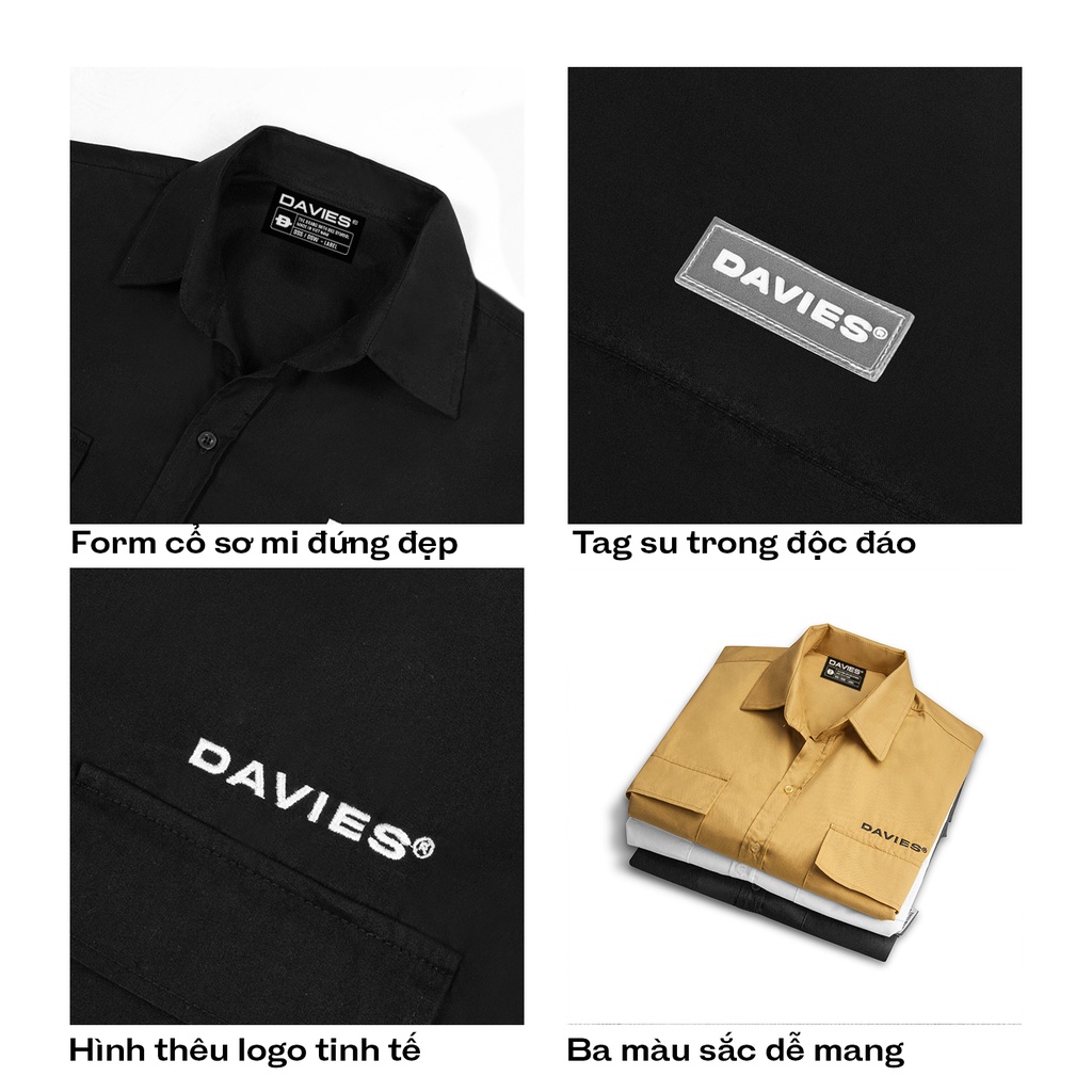 Áo sơ mi nữ nam form rộng tay lỡ nhiều màu Basic Shirt Davies