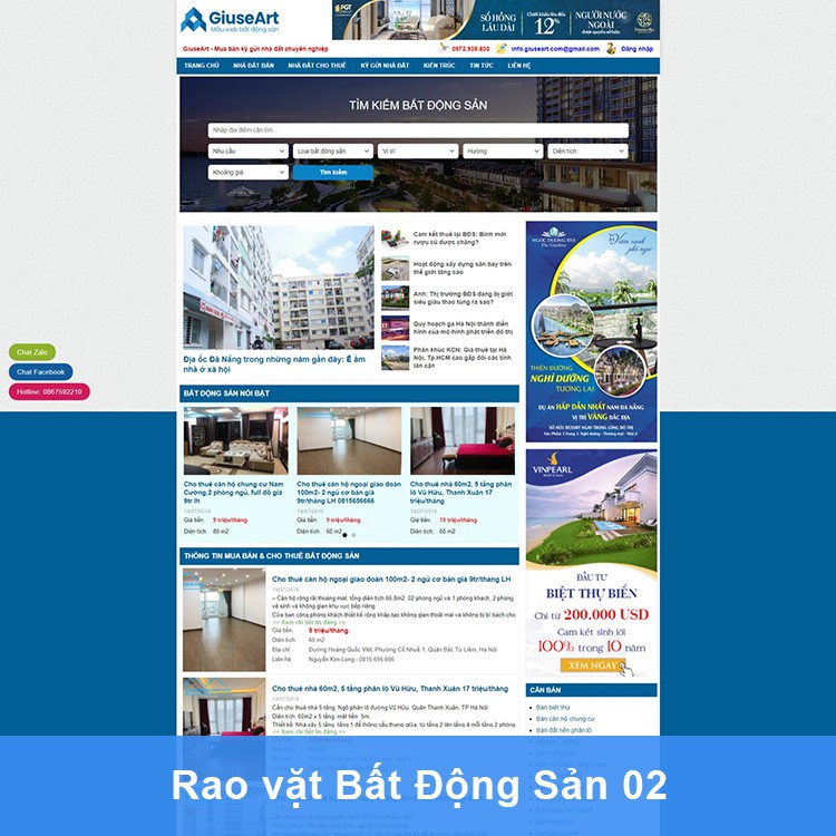 Website Rao Vặt Bất Động Sản (Tặng miễn phí Hosting 1 năm + USB 4GB) | BigBuy360 - bigbuy360.vn