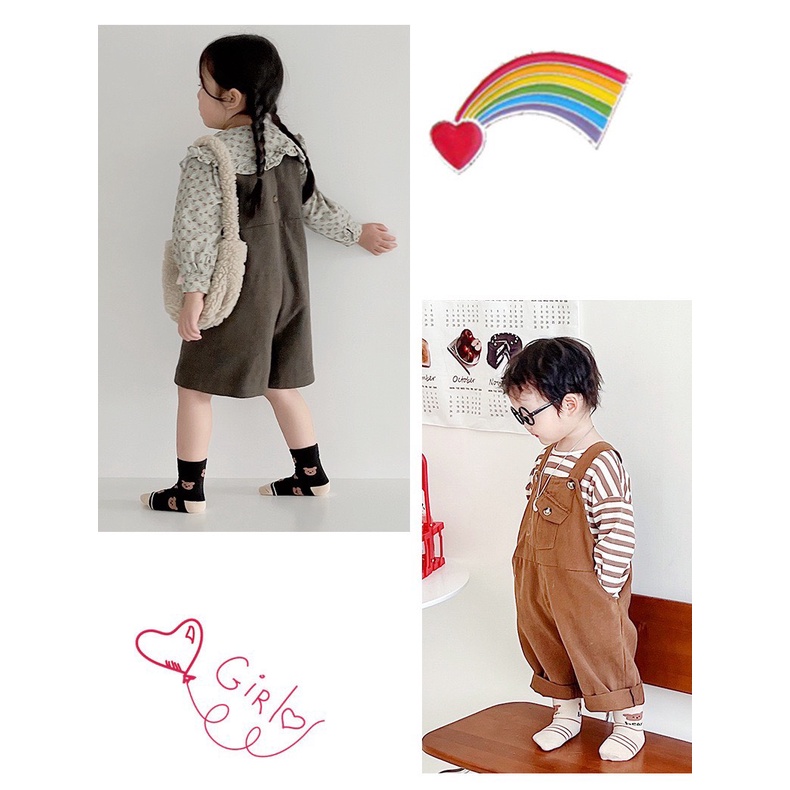 Set 10 Đôi Tất Gấu Nâu Cổ Cao Cho Bé Siêu Yêu