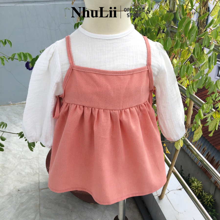 Quần áo bé gái NHULII Body caro hồng kèm áo cho bé 4 đến 12 kg NI029