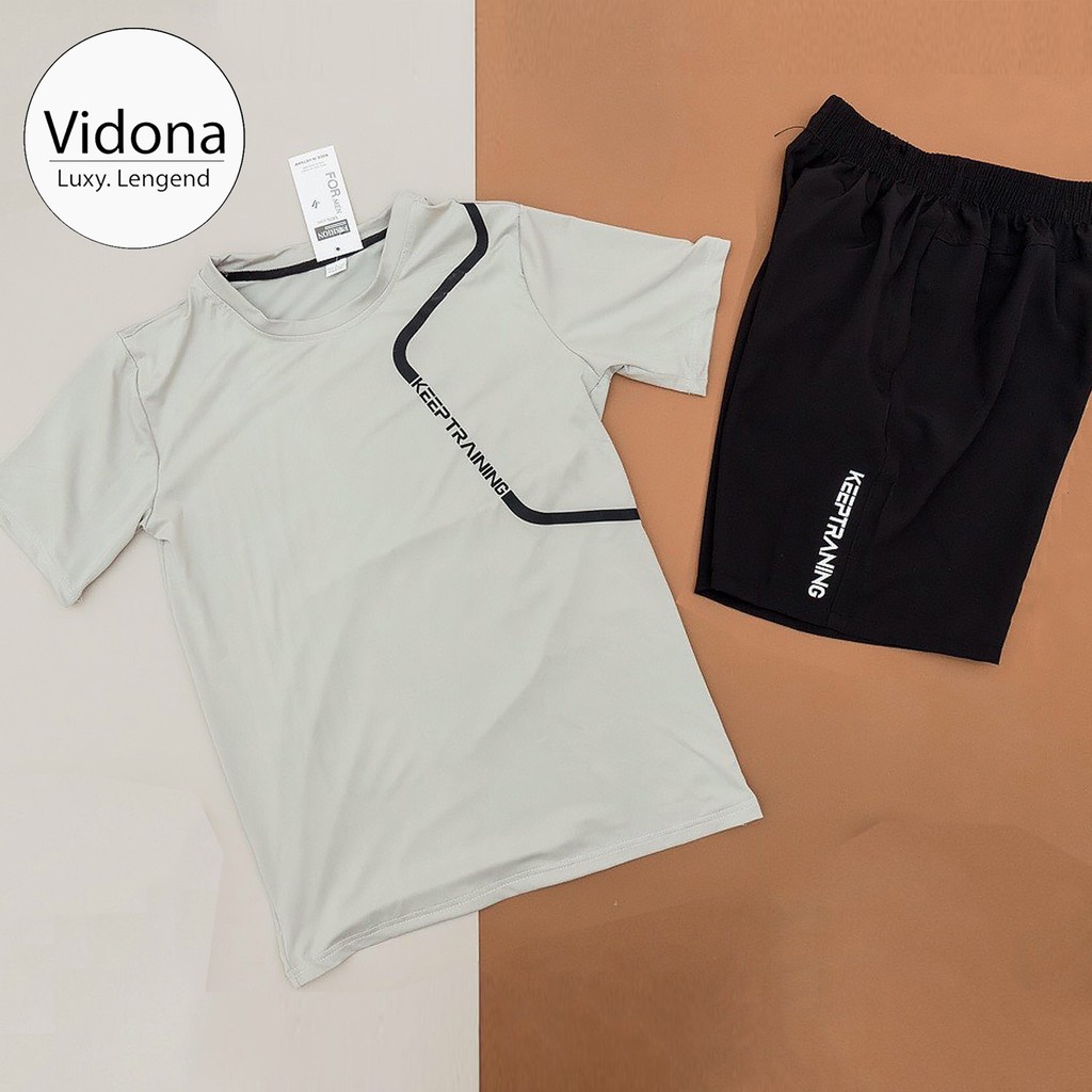 BỘ THỂ THAO, QUẦN ÁO THỂ THAO NAM ÁO VẢI THUN LẠNH 4 CHIỀU QUẦN VẢI DÙ KEEPTRAINING | BigBuy360 - bigbuy360.vn