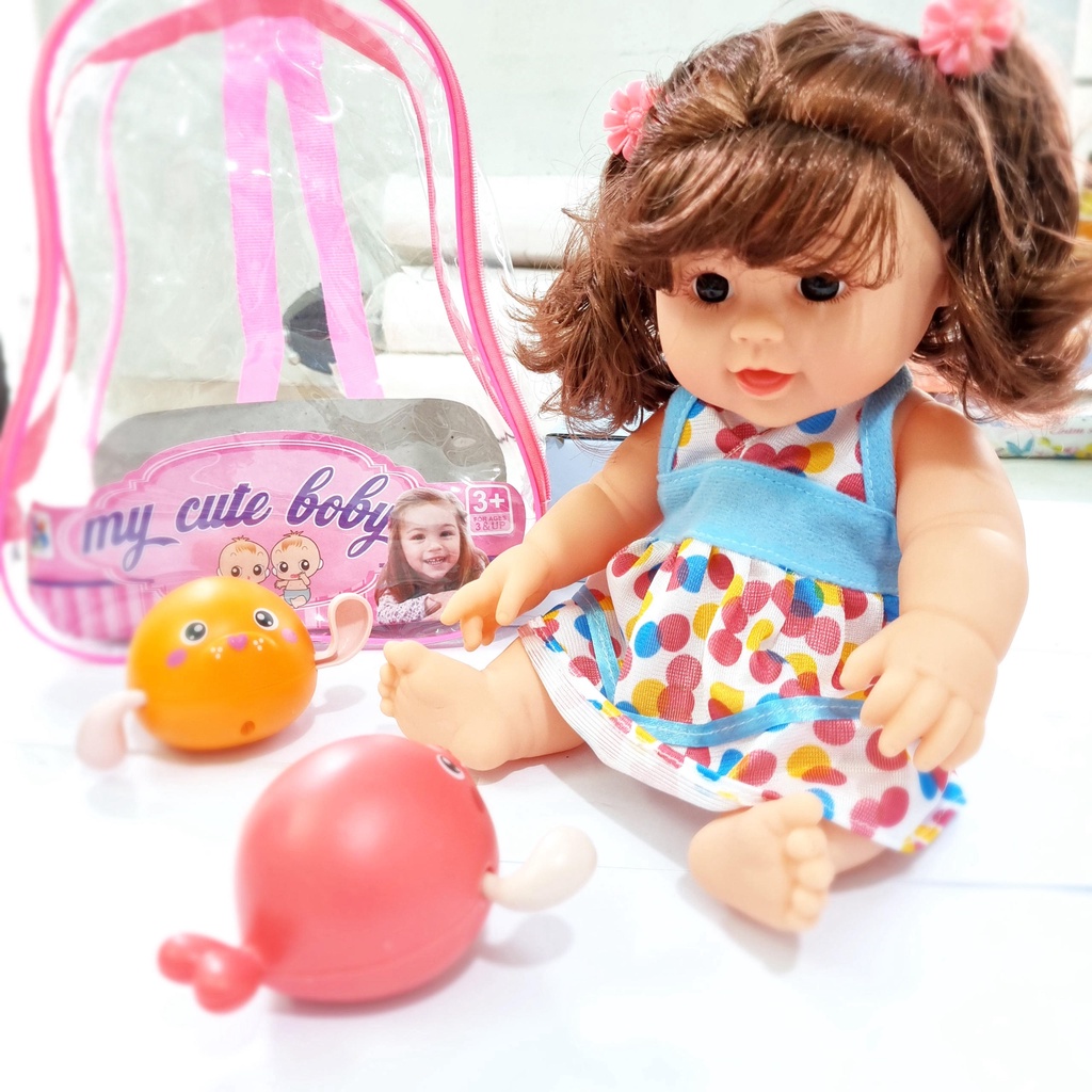 Đồ Chơi Búp Bê Cho Bé Gái Xinh Xắn Biết Khóc Biết Cười - Kèm Túi Đựng Hình Ba Lô