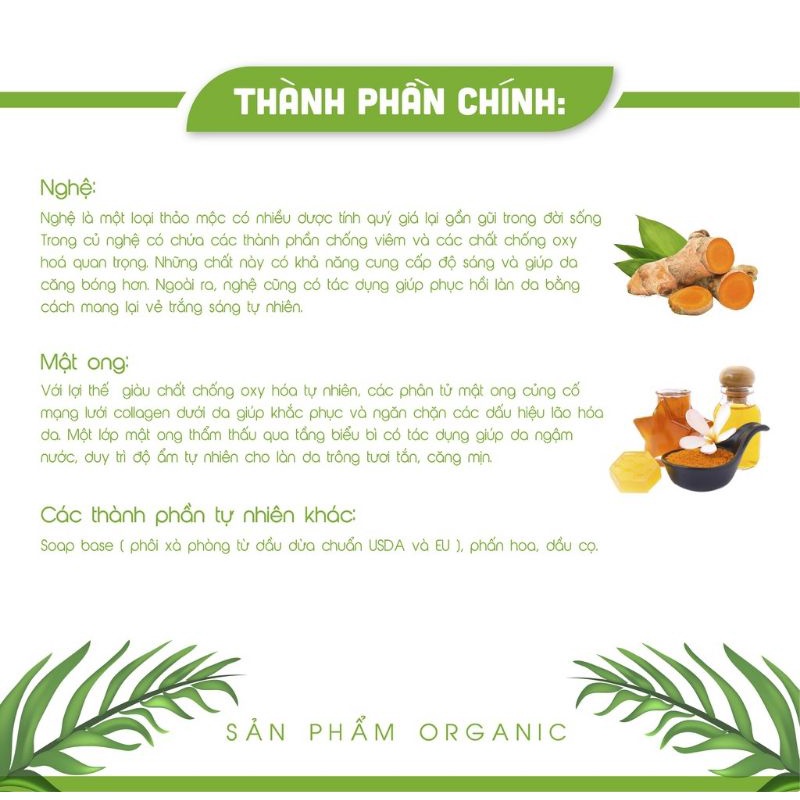 ( Hàng hỏng vỏ catton) Xà bông tinh chất nghệ mật ong thảo mộc An An