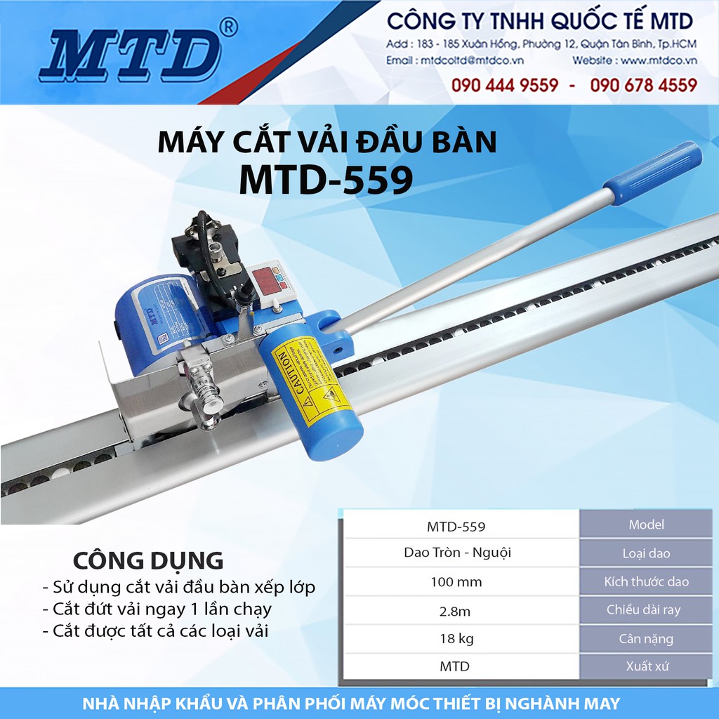 Dao máy cắt vải đầu bàn MTD-559