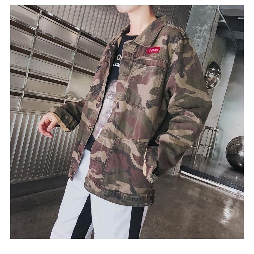 Áo khoác denim họa tiết rằn ri cá tính cho nam