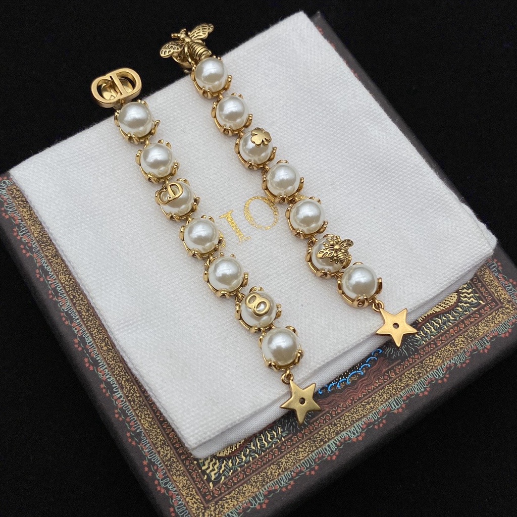 Set Vòng cổ/Vòng Tay/Nhẫn Dior Đính Ngọc Trai Thanh Lịch Thời Trang