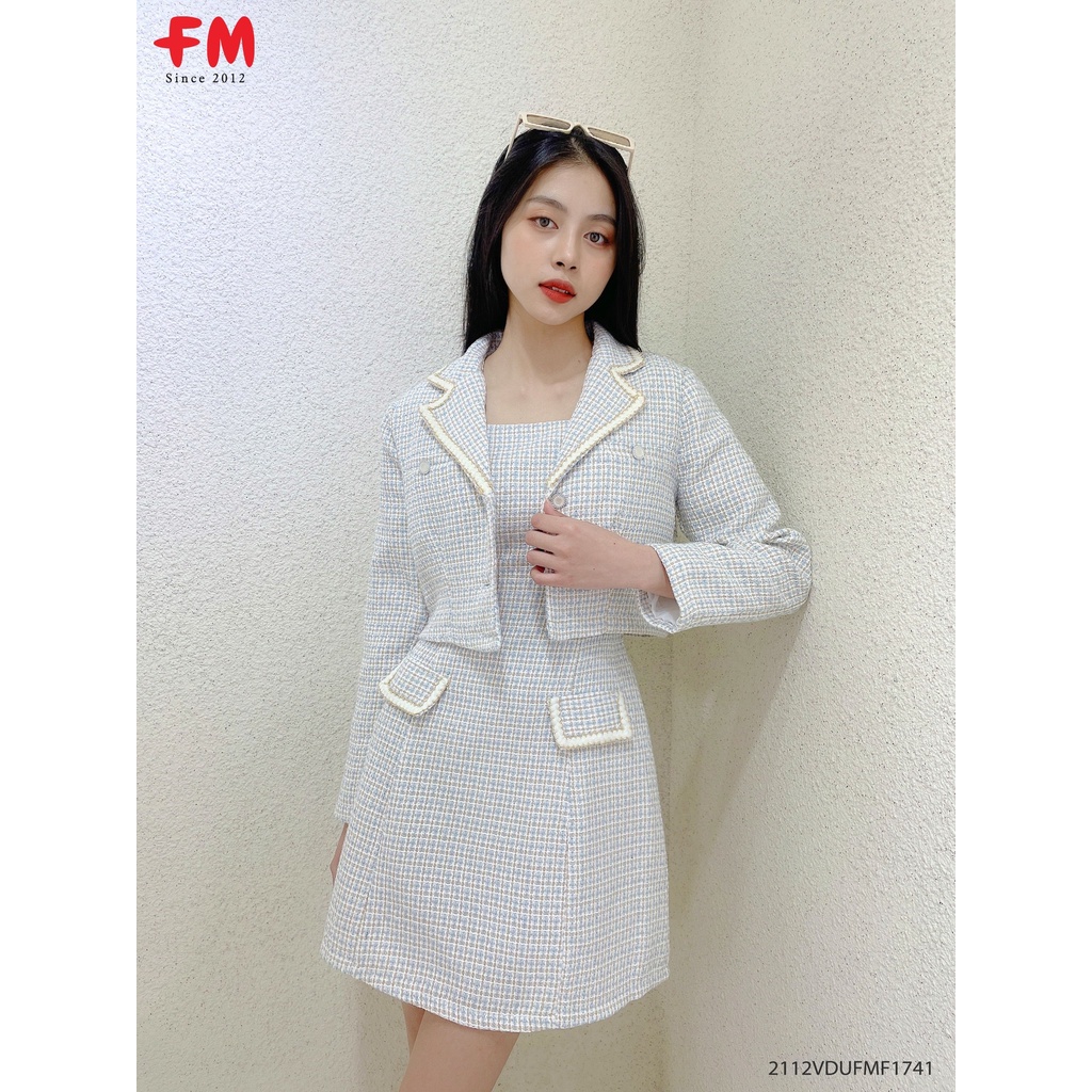 Set Dạ Tweed Tiểu Thư váy 2 dây kèm khoác cổ vest | Chất lượng vải dạ cao cấp phối viền siêu sang FM STYLE 211217438 | BigBuy360 - bigbuy360.vn