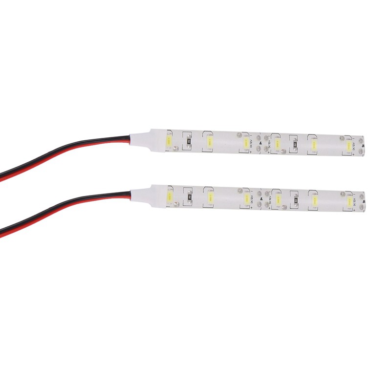 2 Dây Đèn Led 6 Bóng 10cm 12v 5630 Smd Ánh Sáng Trắng Chống Thấm Nước Cho Xe Hơi / Tàu Thuyền