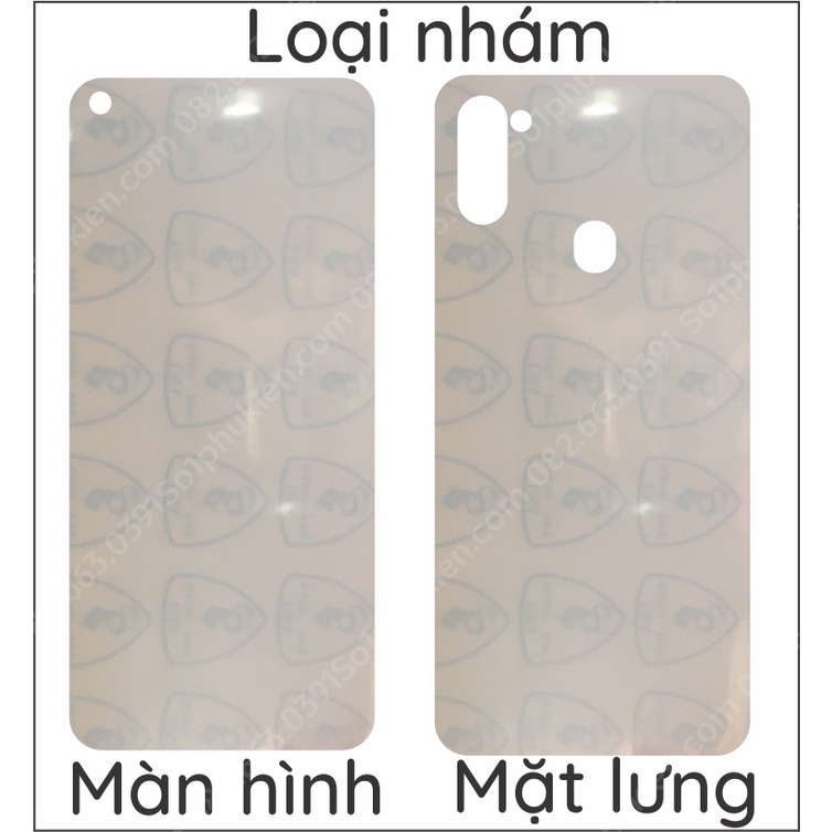 Dán PPF Samsung A11 loại nhám, trong, da cá sấu dành cho màn hình, mặt lưng, mặt lưng bo viền
