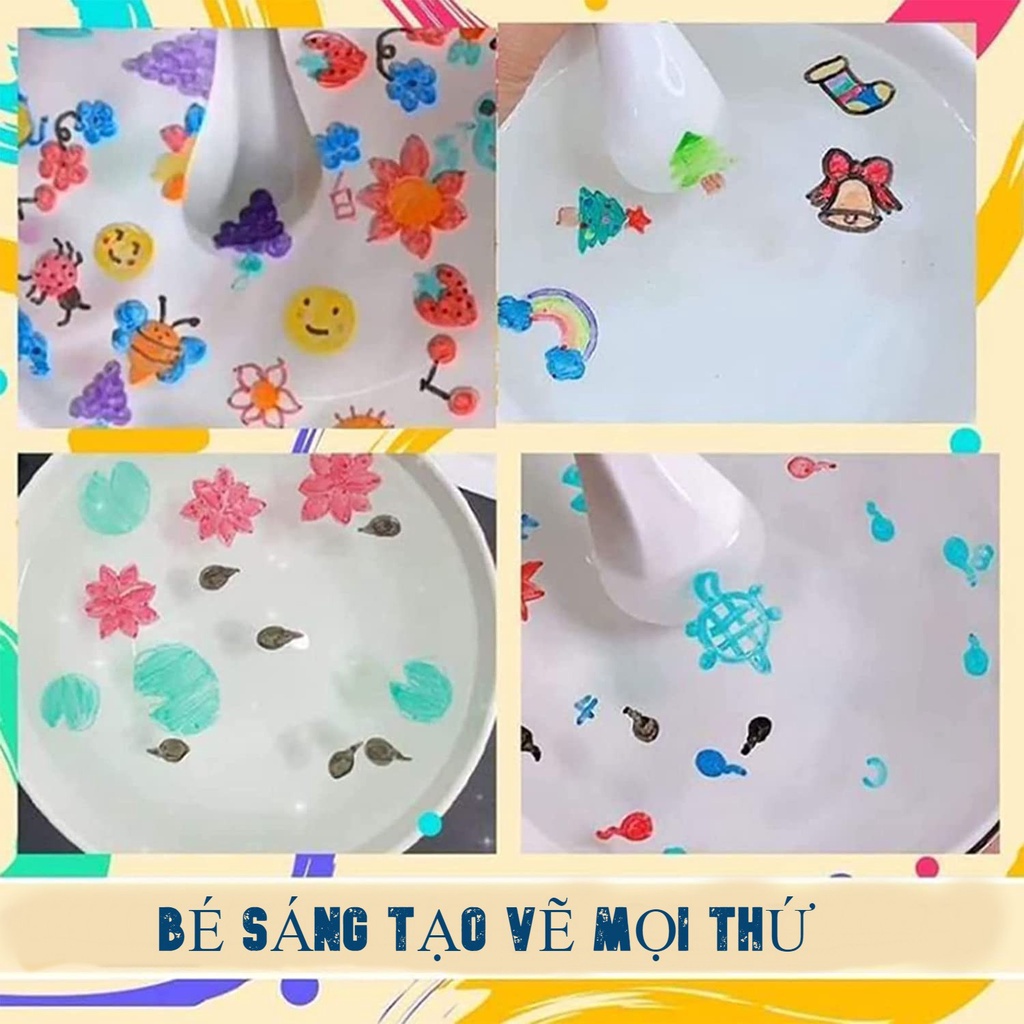 Set 12 bút vẽ ma thuật trên nước, viết trên bảng và giấy đều được