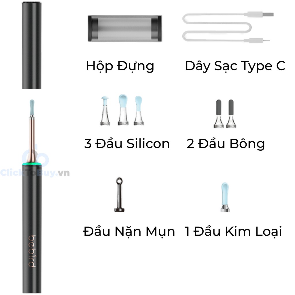 Dụng Cụ Ngoáy Tai Thông Minh Xiaomi Bebird T15 - Thêm tính năng nặn mụn