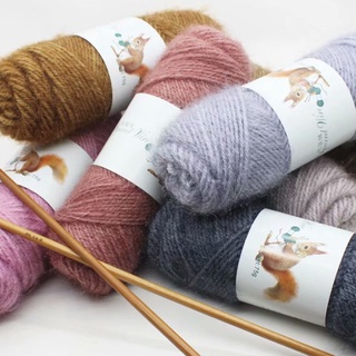 Len lông chồn đan áo , khăn , len móc thú bông , len đan dành cho trẻ em cuộn 70g 32 màu