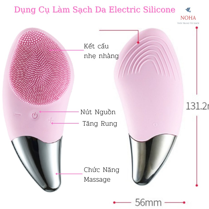 Máy rửa mặt rung siêu âm silicone đa chức năng LS020