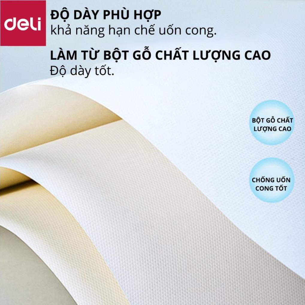 Giấy vẽ chuyên dụng Deli - Gouache - Định lượng 8k 160gsm/180gsm 1 tệp - 73615 / 73617 [Deli]