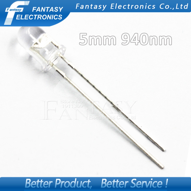 100pcs LED 5mm 940nm IR Infrared Emitting Round Tube Light diode