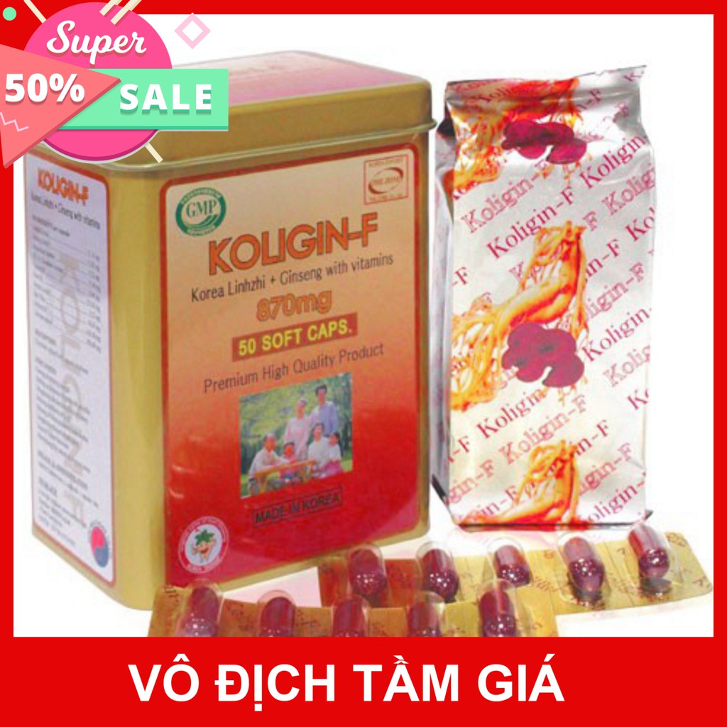 Koligin F – Nhân sâm Hàn quốc Hỗ trợ bồi bổ nguyên khí, tăng cường sinh lực (50 viên)