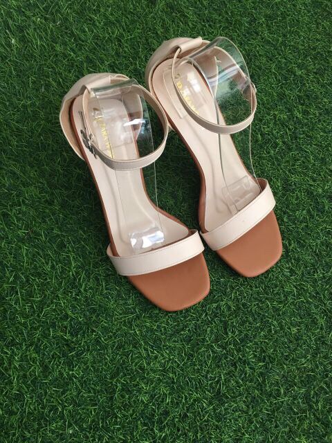 (ẢNH THẬT SAU) Giày sandal cao gót quay ngang da mềm cao cấp