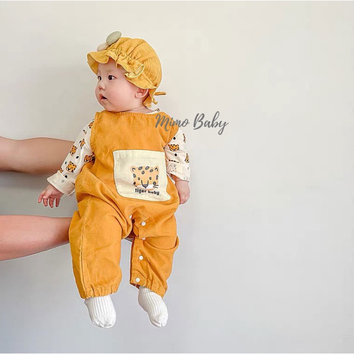 Mũ tai bèo vải xô muslin đính cây nấm, gấu xù siêu đáng yêu cho bé MH139 Mimo Baby