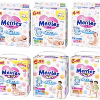 Tã dán, quần merries đủ size nb96/s88/m68/l58/m64/l50/xl44/xxl28