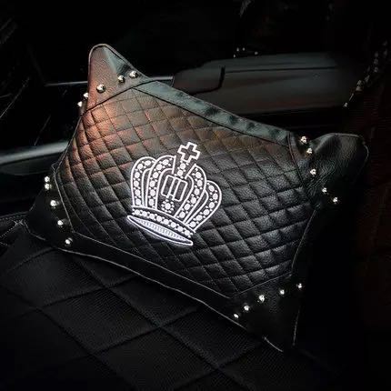 【Ready Stock】 Comfortable Leather DAD Crown Car Headrest Neck Pillow Lumbar Support sLCQ