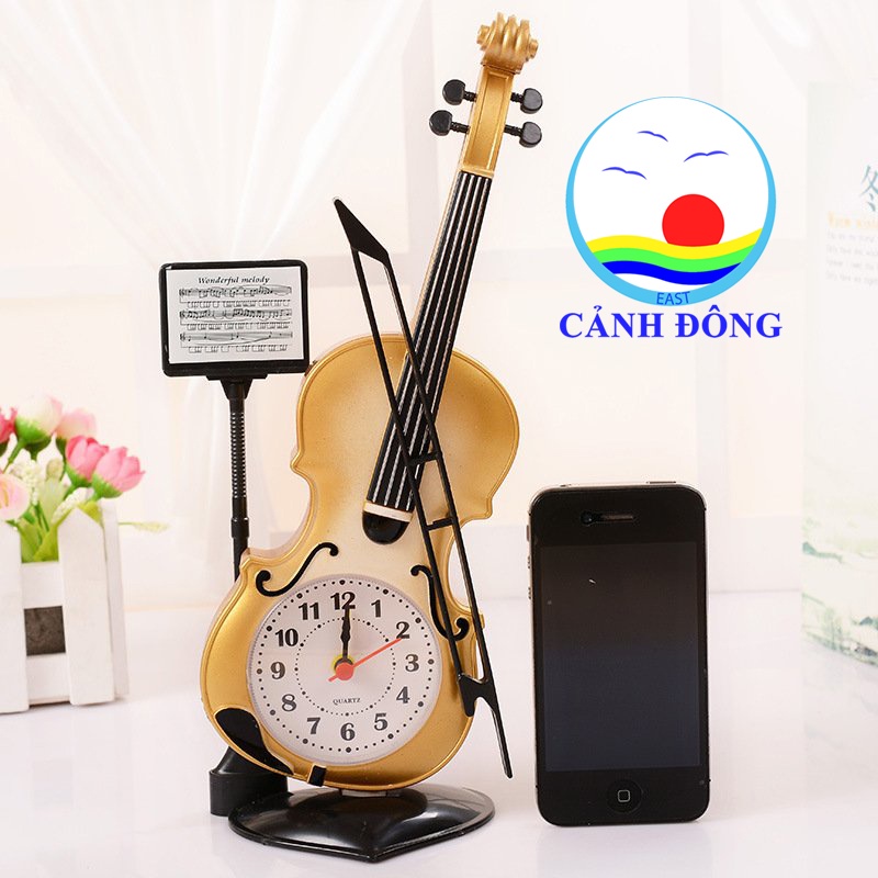 Đồng hồ báo thức để bàn trang trí hình cây đàn Violin