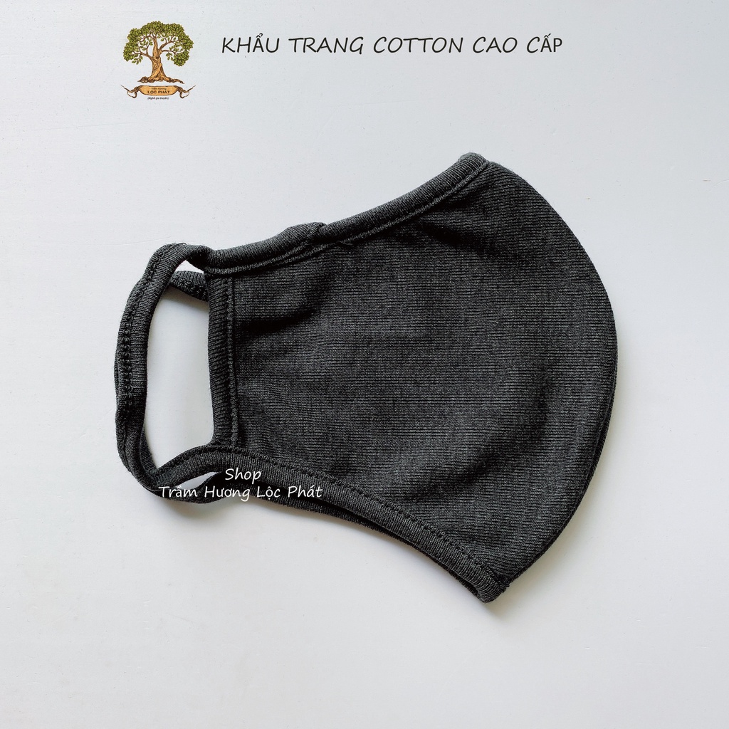Khẩu Trang Vải Nam Nữ Màu Xám Nhạt Cotton Nhật Cao Cấp Chống Nắng Ngăn Tia UV Thoáng Mát Mềm Mại 1 cái