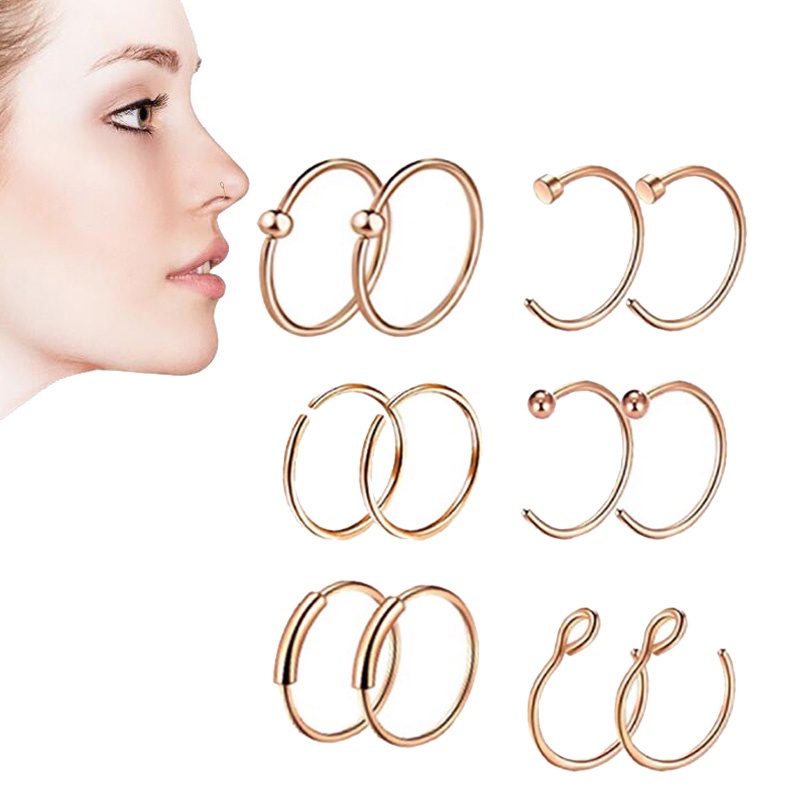 Set 12 Khuyên Mũi Bằng Thép Không Gỉ Cá Tính