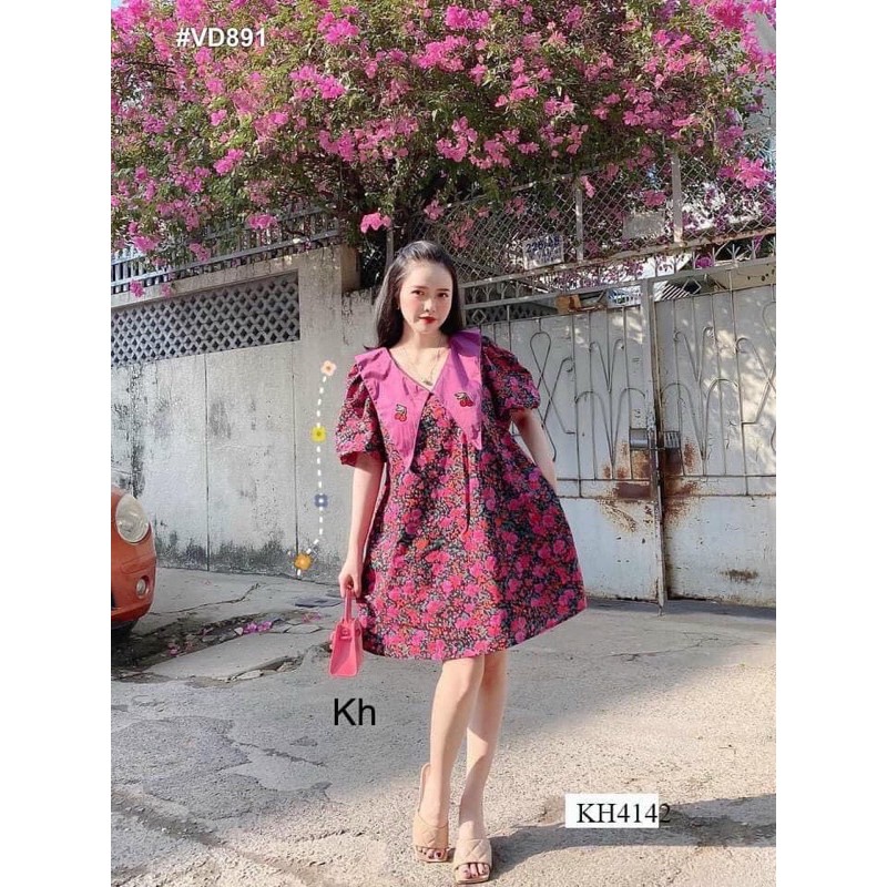 VÁY HOA NHÍ CỔ THÊU CHERRY | BigBuy360 - bigbuy360.vn