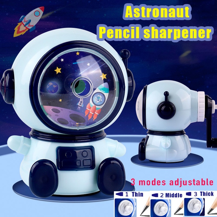 Đồ Chuốt Bút Chì Tự Động Hình Phi Hành Gia Hoạt Hình Có Thể Điều Chỉnh Không Gian Gọt Bút Chì Tự Động Cho Học Sinh