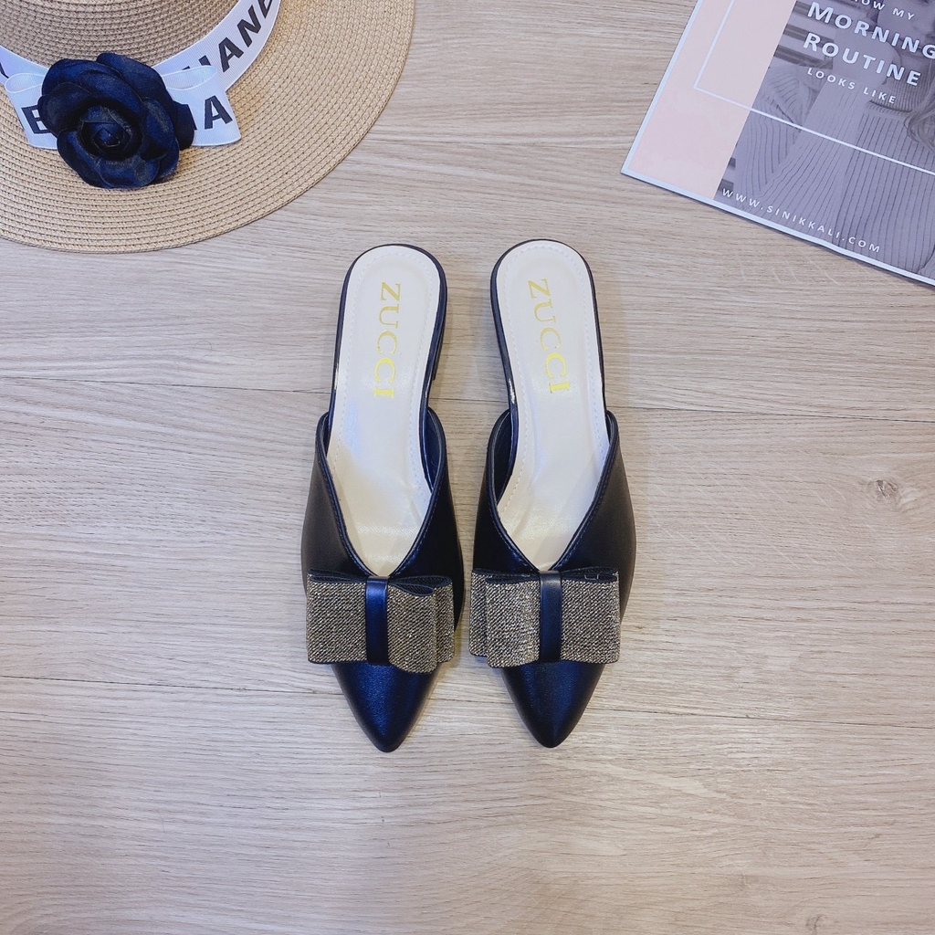 Hài nữ đẹp, sục nữ đẹp đính nơ, thiết kế hiện đại, đủ size mã T191 | BigBuy360 - bigbuy360.vn