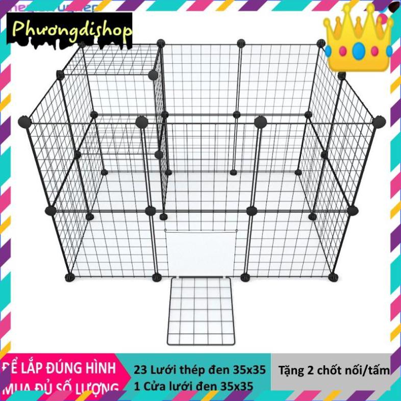 Quây chuồng chó (bán lẻ theo tấm) bằng tấm nhựa ghép, tấm lưới sắt, thép 35x35, mỗi tấm tặng kèm 2 chốt [BÁN BUÔN ]