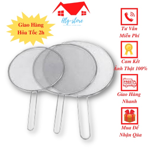 Tấm đậy chảo ngăn bắn dầu mỡ chống bỏng khi chiên rán có tay cầm size 29cm.